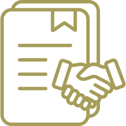 Seen properties showcasing a contract agreement icon with a handshake symbolizing partnership trust and successful deal in real estate or business transactions.