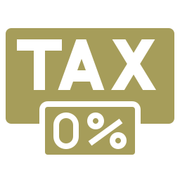 Seen properties tax zero percent sign with bold letters on a gold background symbolizing no tax percentage Ideal for representing tax exemption or reduction concepts